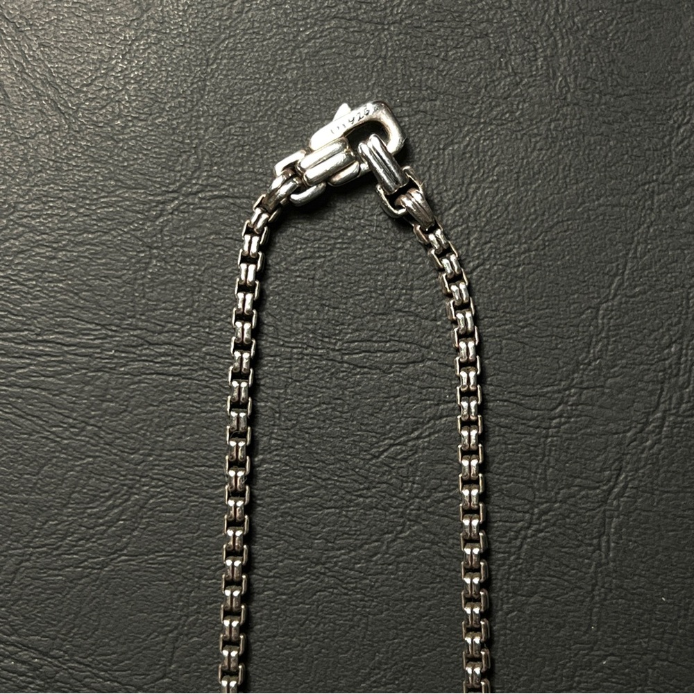 David Yurman Silver Double Box Chain Necklace